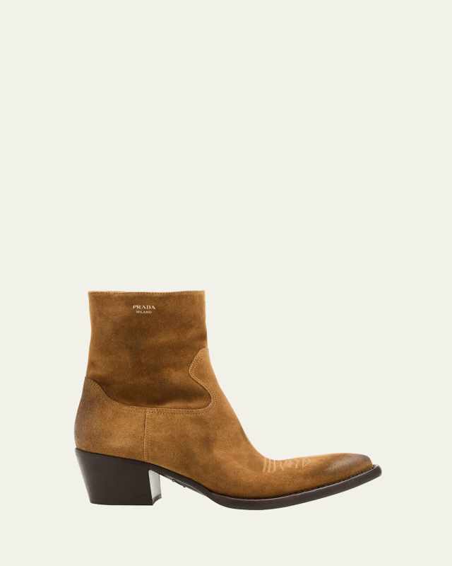 Suede Western Booties
